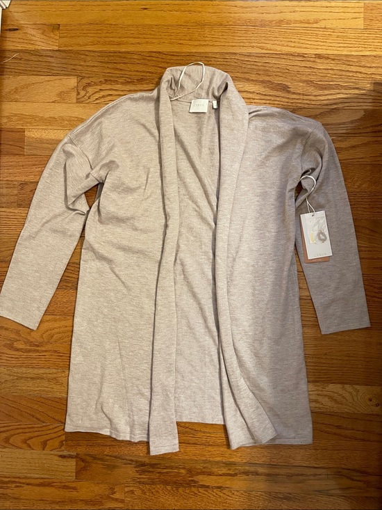 Cyrus Sweaters - NWT Cyrus Light Taupe Open Front Rolled Hem Cardigan Sz S